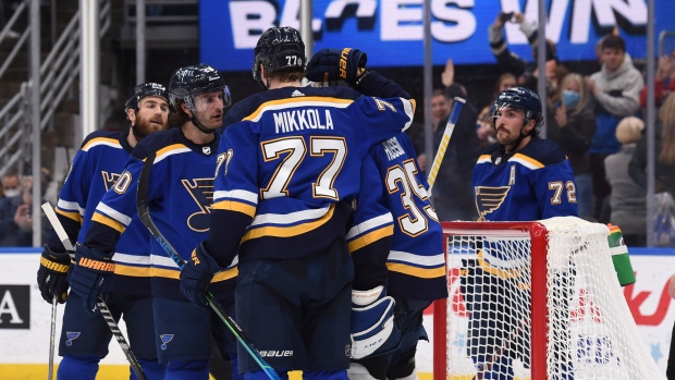 St. Louis Blues celebrate