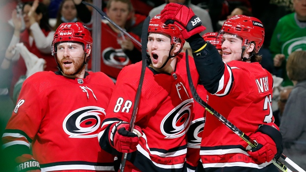 Necas produces on birthday as Hurricanes beat Canucks