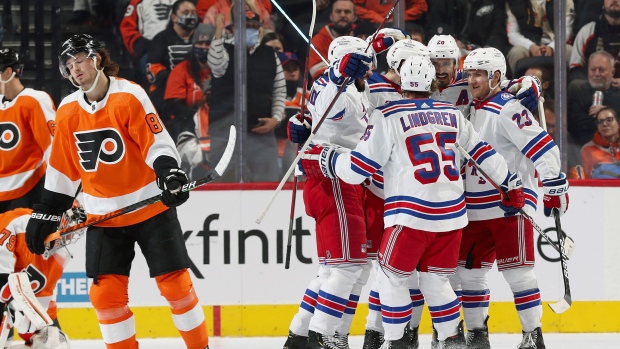 Kreider, Fox help Rangers beat slumping Flyers
