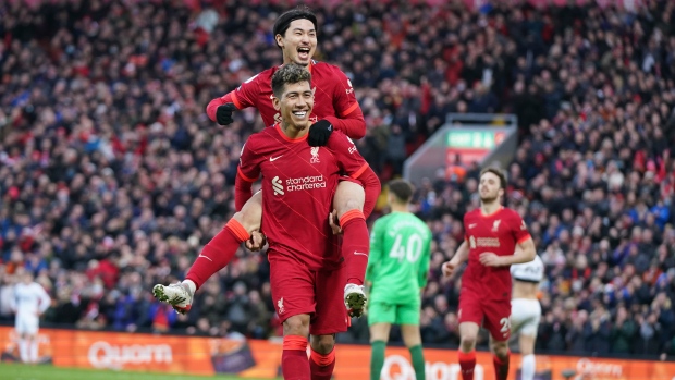 Liverpool celebrates, The Canadian Press Liverpool celebrates