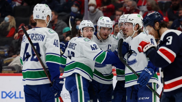 Vancouver Canucks celebrate, Getty Images Vancouver Canucks celebrate
