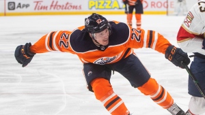 Oilers' D Barrie out against Flames