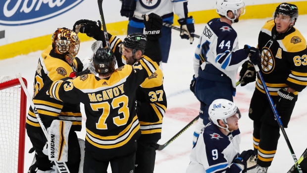 Tuukka Rask Charlie McAvoy Patrice Bergeron, The Canadian Press Tuukka Rask Charlie McAvoy Patrice Bergeron