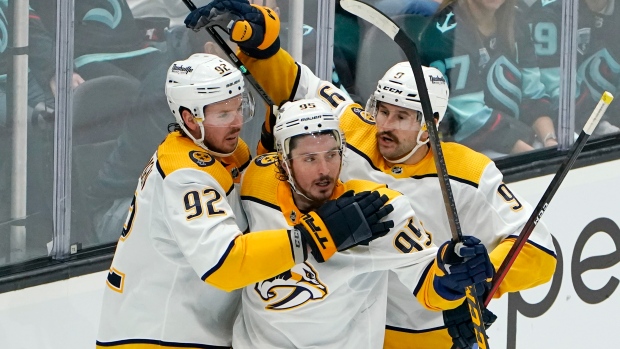 Filip Forsberg Matt Duchene Ryan Johansen, The Canadian Press Filip Forsberg Matt Duchene Ryan Johansen