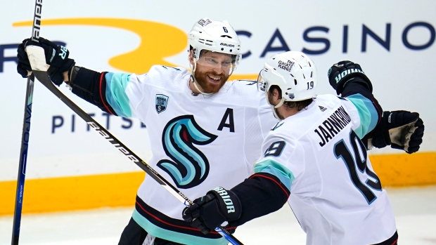 Adam Larsson Calle Jarnkrok, The Canadian Press Adam Larsson Calle Jarnkrok