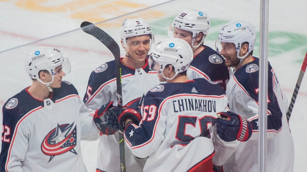 Columbus Blue Jackets celebrate