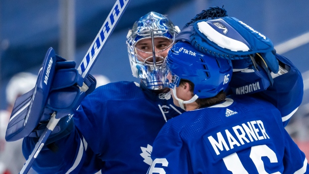 Petr Mrazek and Mitchell Marner