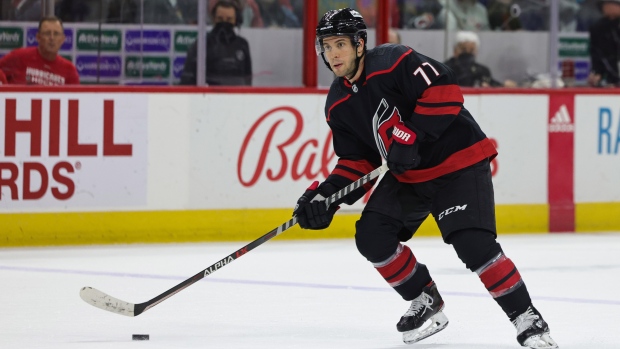 Hurricanes' Tony DeAngelo out close to a month with upper-body