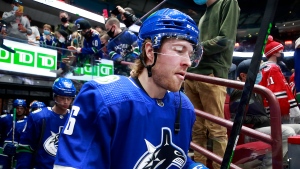 Canucks F Boeser (hand surgery) out 3-4 weeks