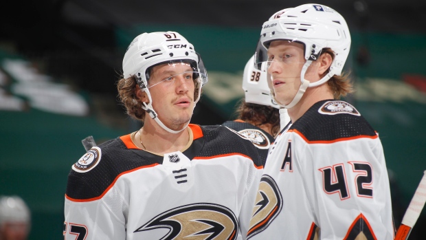 Rickard Rakell and Josh Manson