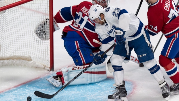Lightning J.T. Brown Canadiens Carey Price, CP Lightning J.T. Brown Canadiens Carey Price