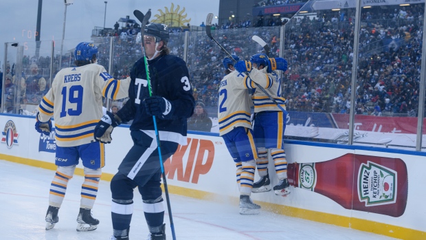 Fans of the Buffalo Sabres attend the 2022 Tim Hortons NHL Heritage News  Photo - Getty Images