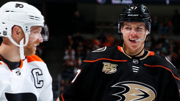 Claude Giroux and Hampus Lindholm, Getty Images Claude Giroux and Hampus Lindholm