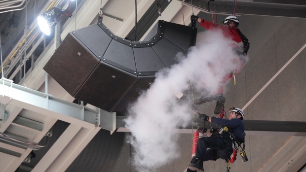 Firefighters at Scotiabank Arena 