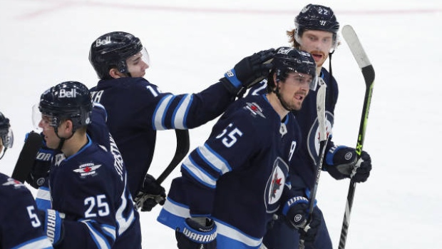 Winnipeg Jets celebrate, Jason Halstead/Getty Images Winnipeg Jets celebrate