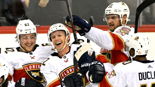 Florida Panthers celebrate, The Canadian Press Florida Panthers celebrate