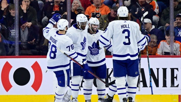 Toronto Maple Leafs celebrate, The Canadian Press Toronto Maple Leafs celebrate