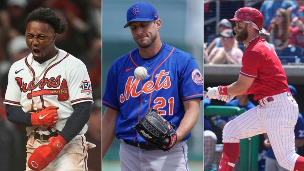 Ozzie Albies Max Scherzer Bryce Harper, The Canadian Press Ozzie Albies Max Scherzer Bryce Harper