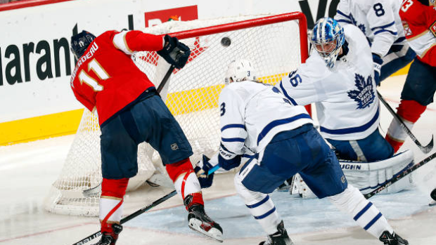 Jonathan Huberdeau scores vs. Maple Leafs