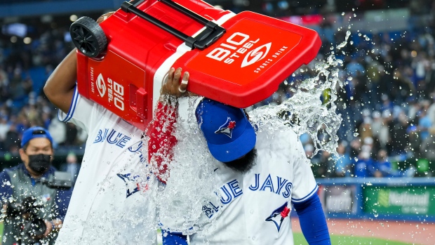 Toronto Blue Jays celebrate