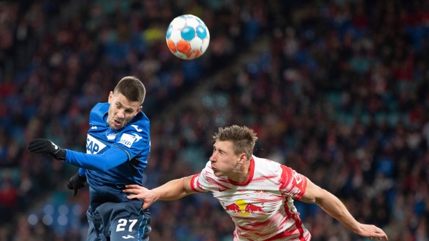 Hoffenheim's Andrej Kramaric and Leipzig's Willi Orban