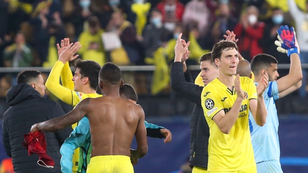 Villarreal celebrates, The Canadian Press Villarreal celebrates