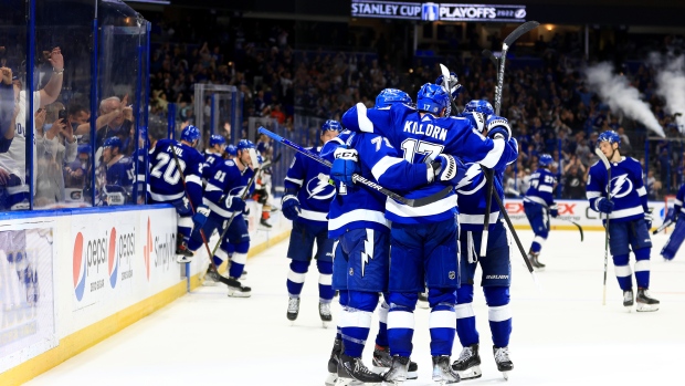 Anthony Cirelli of the Tampa Bay Lightning enters the stage during News  Photo - Getty Images