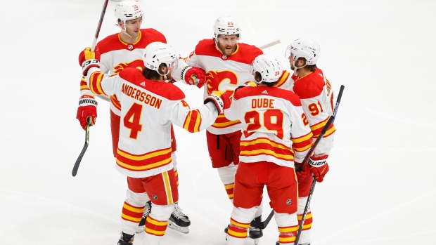 Noah Hanifin (55) Rasmus Andersson (4) Blake Coleman (20) Dillon Dube (29) Calle Jarnkrok (91), The Canadian Press Noah Hanifin (55) Rasmus Andersson (4) Blake Coleman (20) Dillon Dube (29) Calle Jarnkrok (91)