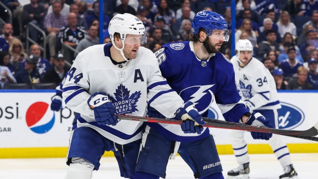 Morgan Rielly and Nikita Kucherov