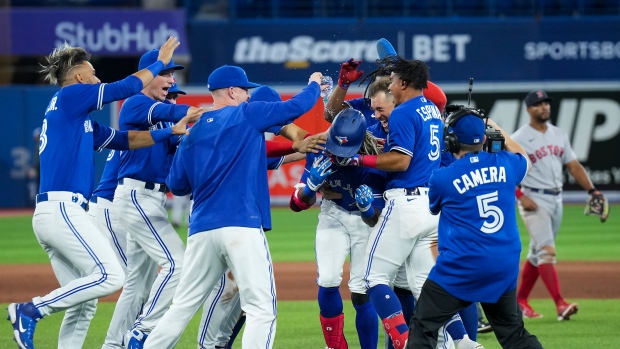 Toronto Blue Jays celebrate