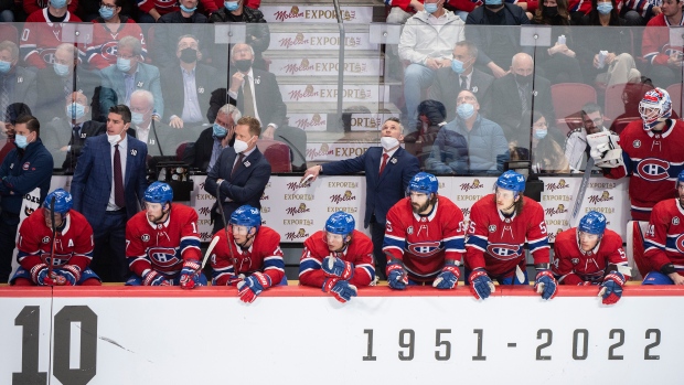 Montreal Canadiens bench