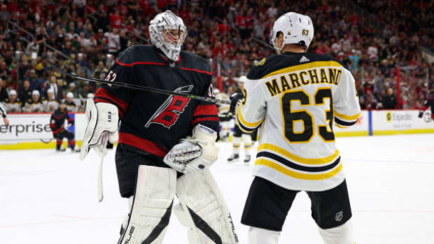 Brad Marchand slashes Pyotr Kochetkov , Getty Images Brad Marchand slashes Pyotr Kochetkov
