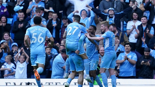 Manchester City celebrates, The Canadian Press Manchester City celebrates