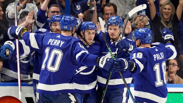 Tampa Bay Lightning celebrate, The Canadian Press Tampa Bay Lightning celebrate