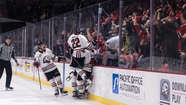 Portland Winterhawks celebrate