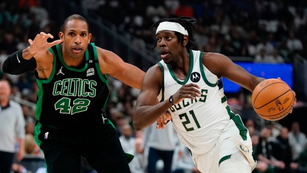 Al Horford Jrue Holiday, The Canadian Press Al Horford Jrue Holiday