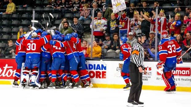 Edmonton Oil Kings Celebrate, Rob Wallator/Red Deer Rebels Edmonton Oil Kings Celebrate
