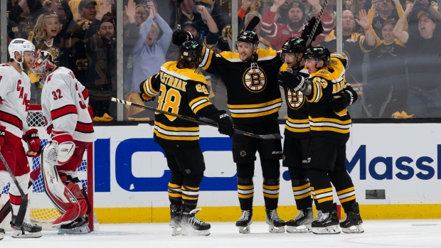 David Pastrnak of the Boston Bruins wearing an Irish Heritage Night News  Photo - Getty Images