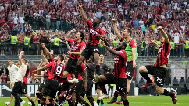 AC Milan celebrates, The Canadian Press AC Milan celebrates