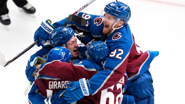Colorado Avalanche celebrate, The Canadian Press Colorado Avalanche celebrate