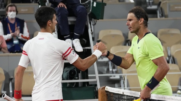 Novak Djokovic and Rafael Nadal , The Canadian Press Novak Djokovic and Rafael Nadal