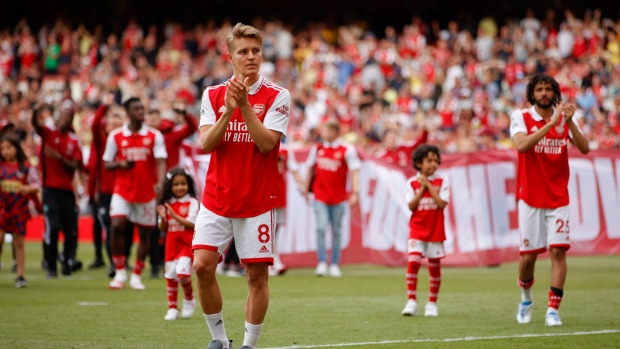 Arsenal Celebrate , The Canadian Press Arsenal Celebrate