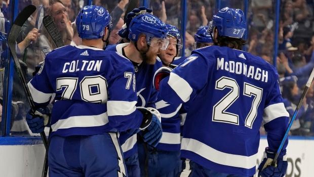 Tampa Bay Lightning celebrate, The Canadian Press Tampa Bay Lightning celebrate
