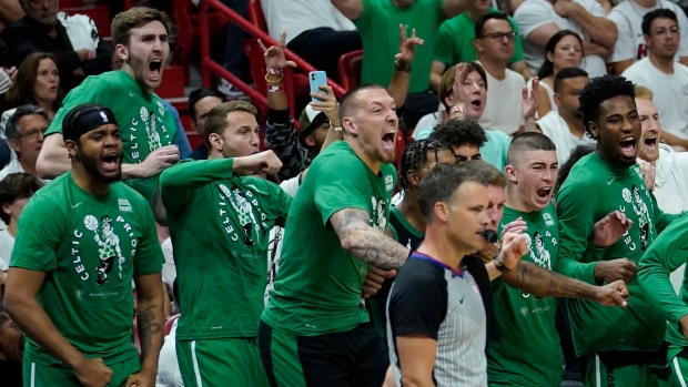 Celtics Celebrate , The Canadian Press Celtics Celebrate