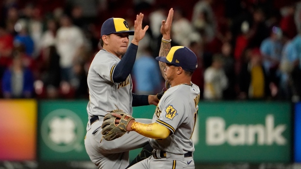 Milwaukee Brewers' Luis Urias of a baseball game against the San