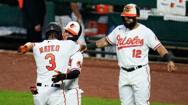 Jorge Mateo, Orioles celebrate, The Canadian Press Jorge Mateo, Orioles celebrate
