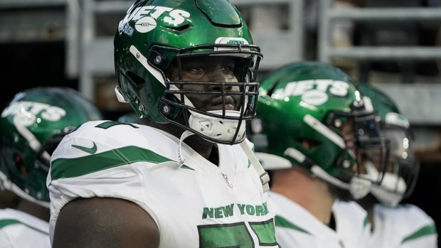 Mekhi Becton at Jets' mandatory minicamp after skipping OTAs Article Image 0, The Canadian Press Mekhi Becton at Jets' mandatory minicamp after skipping OTAs Article Image 0