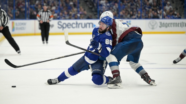 Nikita Kucherov Devon Toews, The Canadian Press Nikita Kucherov Devon Toews
