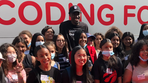 Pascal Siakam at this year's Coding For Champions event Pascal Siakam at this year's Coding For Champions event