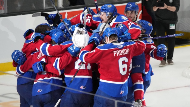 Edmonton Oil Kings celebrate at Memorial Cup